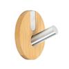 Home Wall Hooks Stainless Steel & Bamboo Coat Hanger Towel Robe for Key Holder Shower Hook Bathroom Accessories Punch-fr