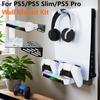 Wall Mount Kit & Charging Station W/ Headset Holder Metal Wall Hanging Charger Stand for for PS5/PS5 Slim Disc & Digital Console