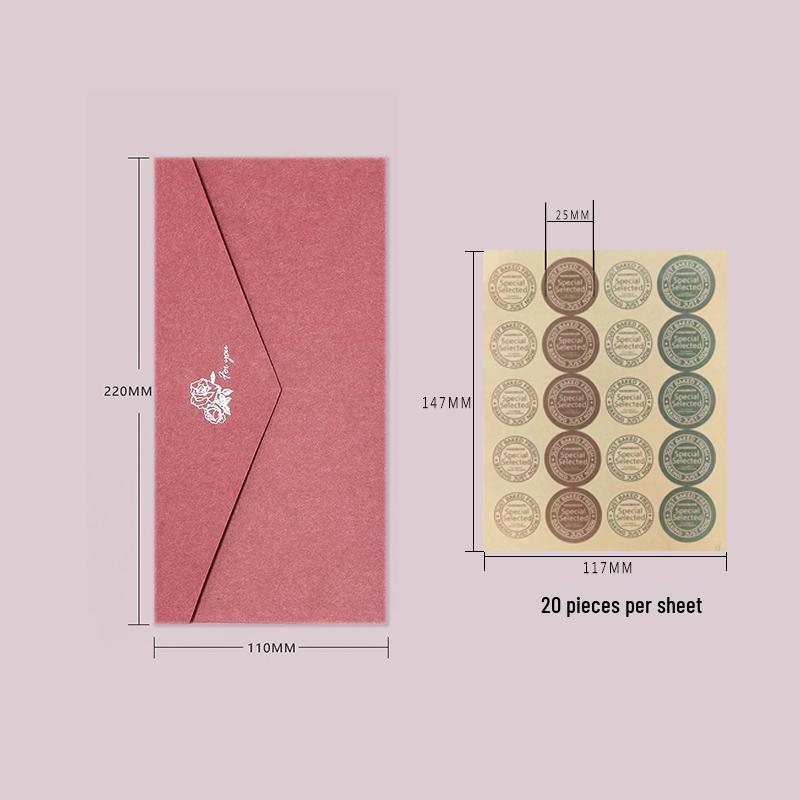 Retro Hot Stamping 5-Piece Envelope & Seal Set for Western-Style Greeting Cards and Qixi Festival Invitations