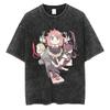Spy X Family Forger Family Remote Control Scene Vintage Washed Anime TShirt Unisex Comedy Anime Fan Streetwear Tee  Cotton Casual Short Sleeve