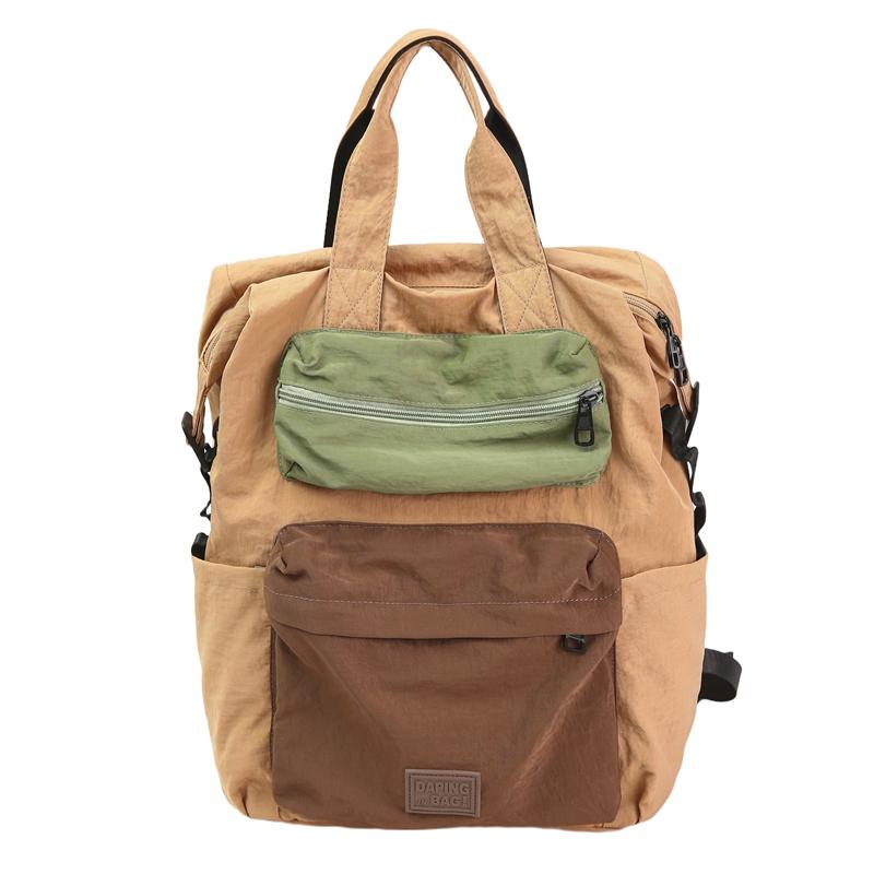 

Студенческий рюкзак в стиле колледжа, женский рюкзак с цветными блоками, рюкзак для компьютера коричневый