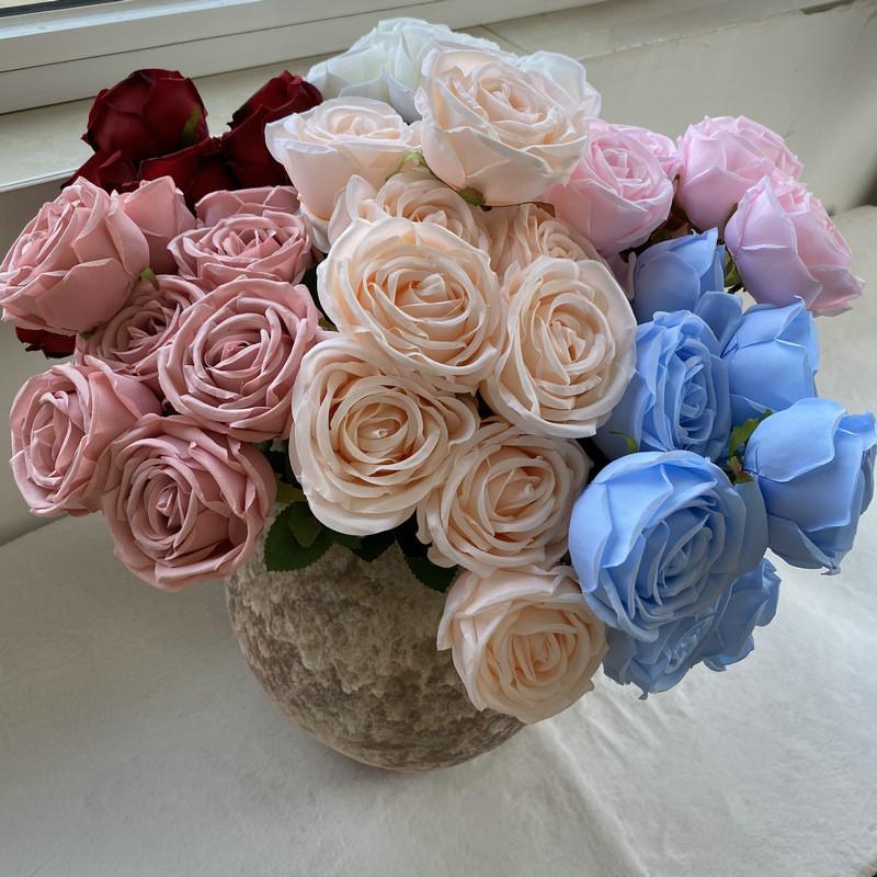 Head Artificial 9 Silk Flower For Wedding Photography Home Decorations Gift