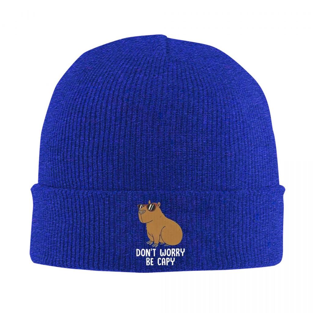 Cute Capybara Be Cappy Warm Knitted Cap Winter Knit Bonnet Hat Skullies Beanies Hip Hop Caps for Unisex