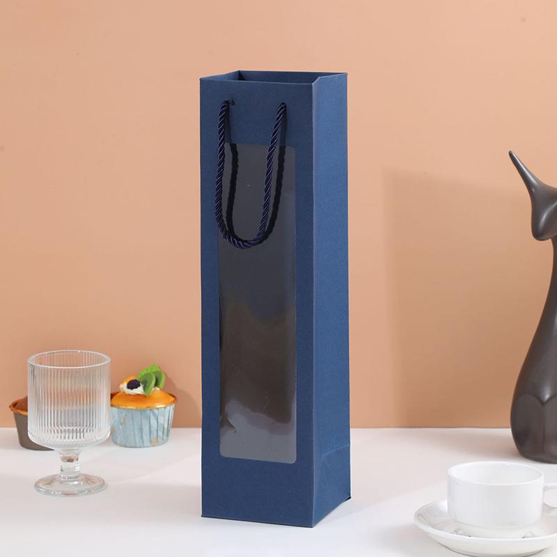 

5 шт. разноцветных подарочных пакетов для упаковки красного вина, утолщенные, не рвущиеся, подарочные пакеты для вечеринок, семейный ужин, упаковка для вина или пива синий