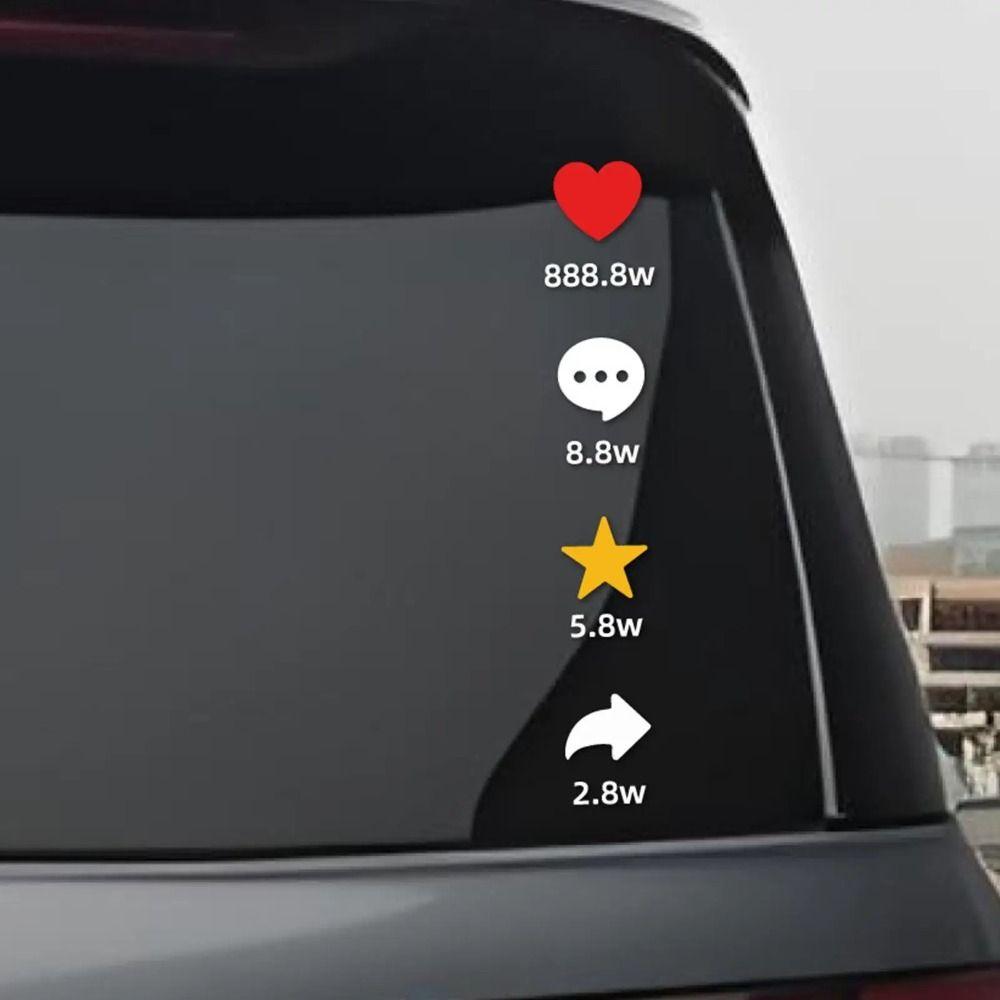 4 Stück/Beutel Kreatives Design Vinyl-Aufkleber Lustiges Design Liebesherz Aufkleber Auto Heckscheibe