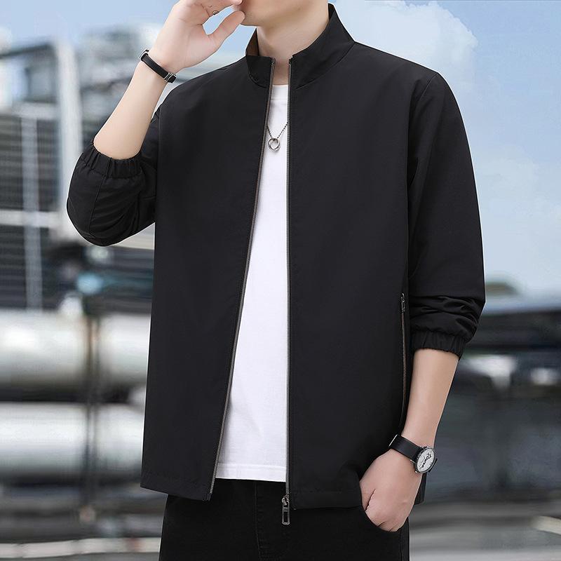 Baseball Collar Spring and Autumn Solid Color Versatile Casual Korean Version Loose Stand-up Collar Top Jacket Jacket