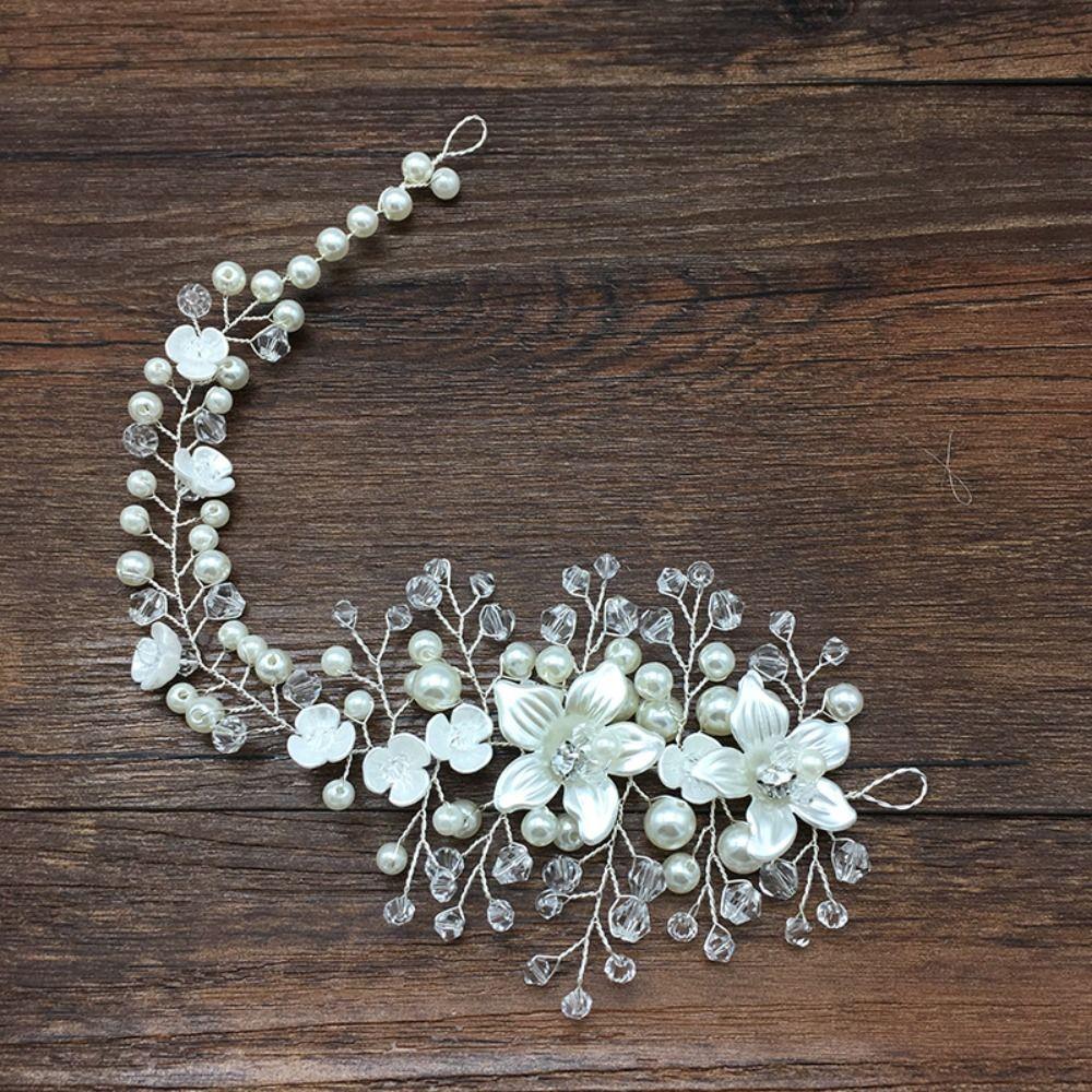 Bridal Tiara Hair Ornament Rhinestone Hair Band Tiara Jewelry Crystal Headband Golden Flowers Leave