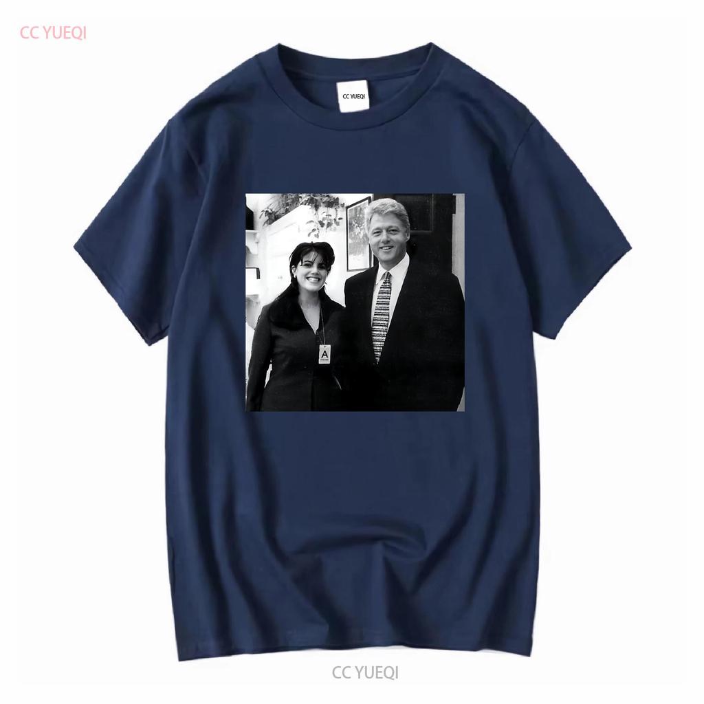 Funny Bill Clinton And Monica Lewinsky T Shirt All Siz vintage Washed streetwear homme Breathable Casual Stylish Unisex Soft