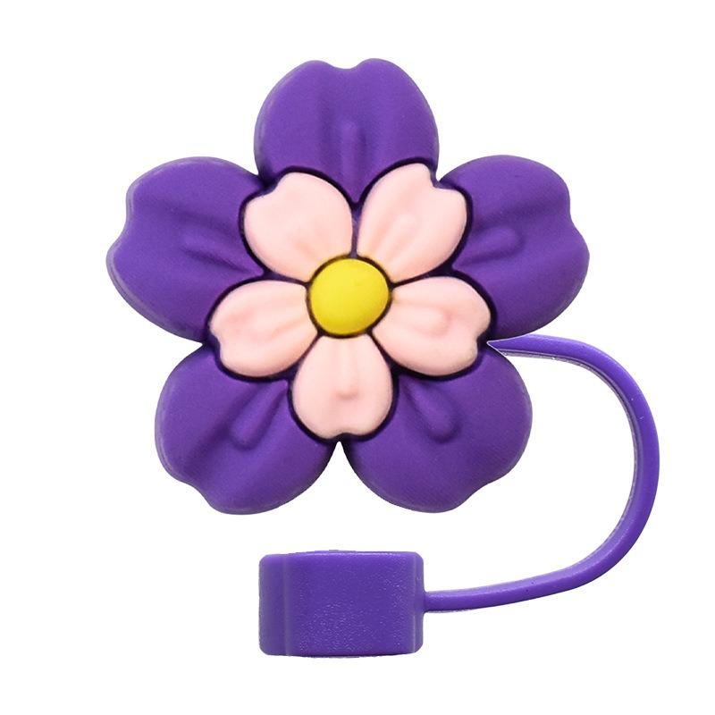New Colorful Flower Straw Caps 10mm – Cartoon Reusable Dustproof Straw Stoppers for Home Use Practical Household Accessories