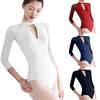 Langærmet Ballet Dans Leotard Stræk Gymnastik Bodysuit Top Dansetøj til Voksne Kvinder Ballerinaer Leotards