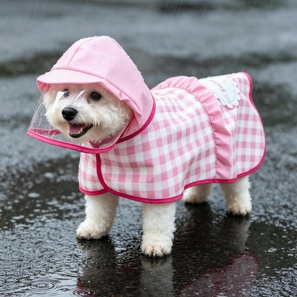Windproof Waterproof Dog Coat With D-ring Pet Poncho All Weather Dog Rain Cloak Rainy Day