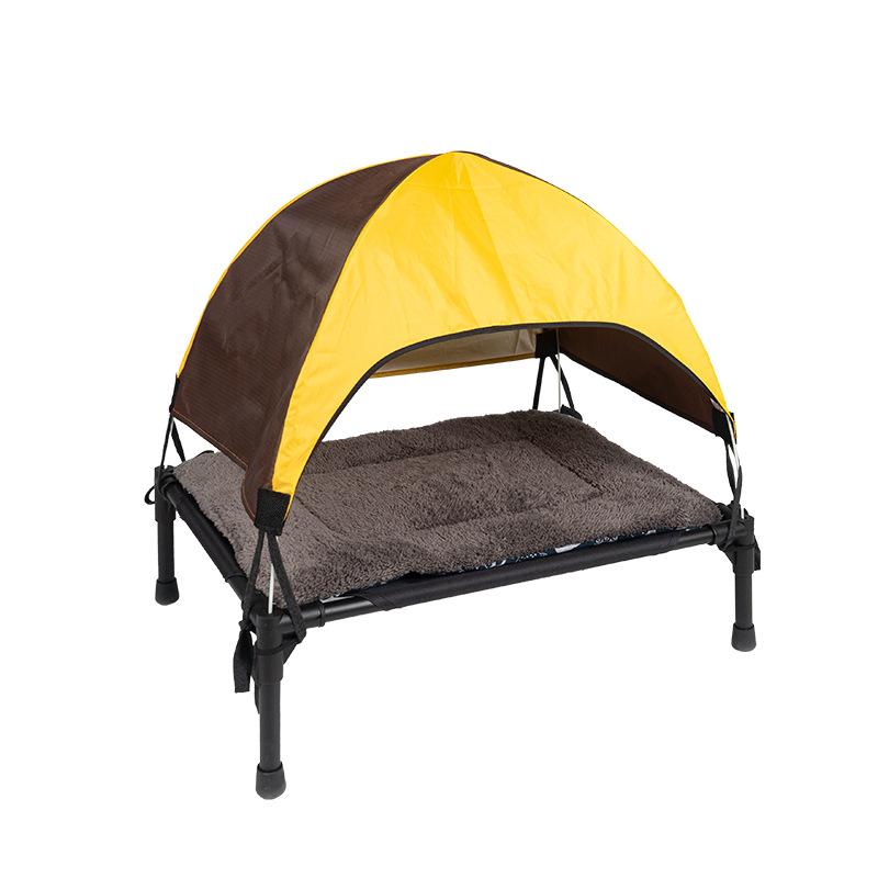 Outdoor Elevated Dog Bed Foldable Raised Pet Cot With Removable Canopy Shade Tent Breathable Dog Bed Carrying Bag Fit For Camping
