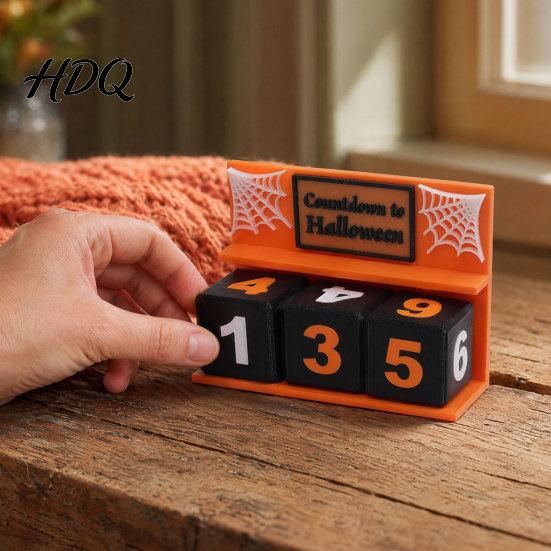 Halloween Umhang Dekor Countdown Kalender Block 3D Gedruckter Adventskalender Gruselig Täglich