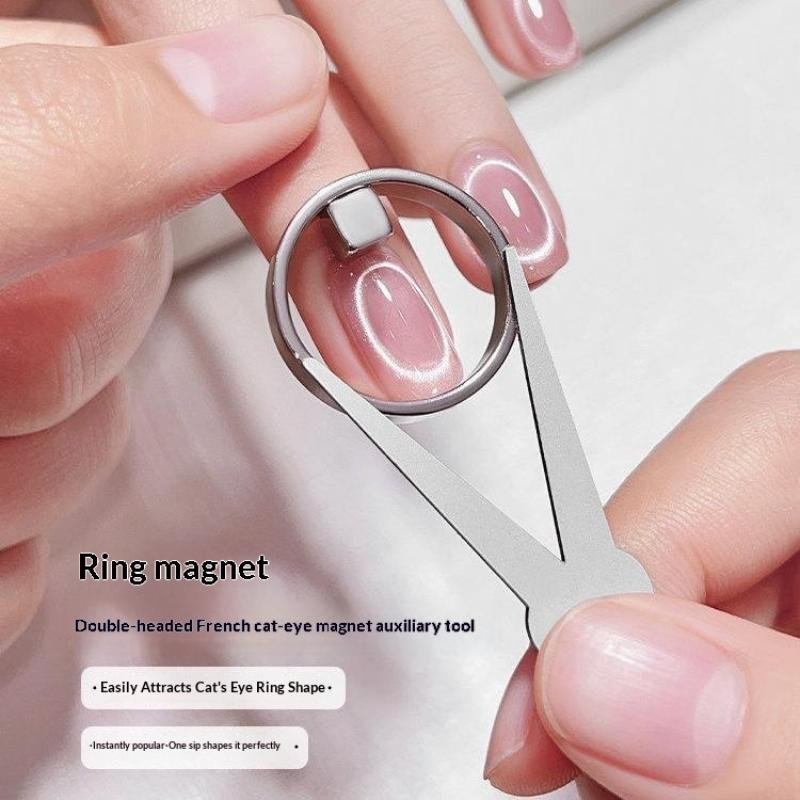 1/2Pcs Circular Cat Eye Nail Magnet Hollow Cat Eye Magnet Gel Nail Polish Ring Nail Art Magnet Set Diy Manicure Magnetic Tool