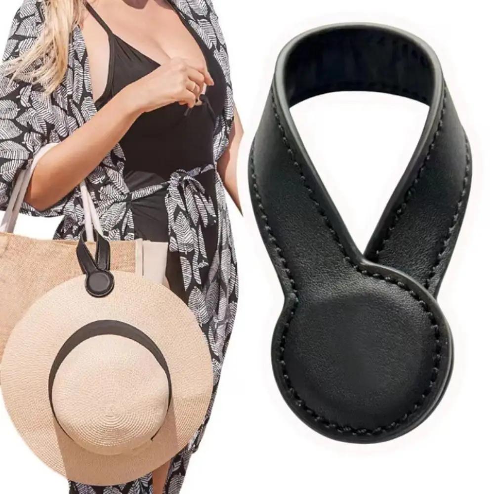 Nieuwe Krachtige Magneet Magnetische Hoed Clip PU Leer Effen Kleur Leer Hoed Houder Draagbare Hoed Houder Clip Reizen