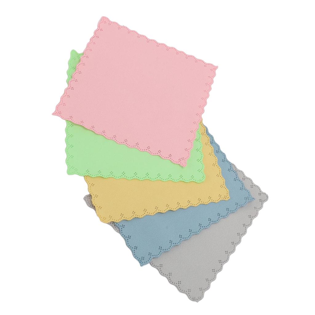 5 STÜCKE Musikinstrumente Reinigungstuch Doppelseitiger Samt Ultraschallmuster Gitarrenreinigung