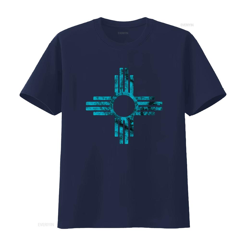 New Mexico T Shirt Zia symbol distressed vintage Washed Soft Slightly homme fashion Comfortable Top For Everyday Wear