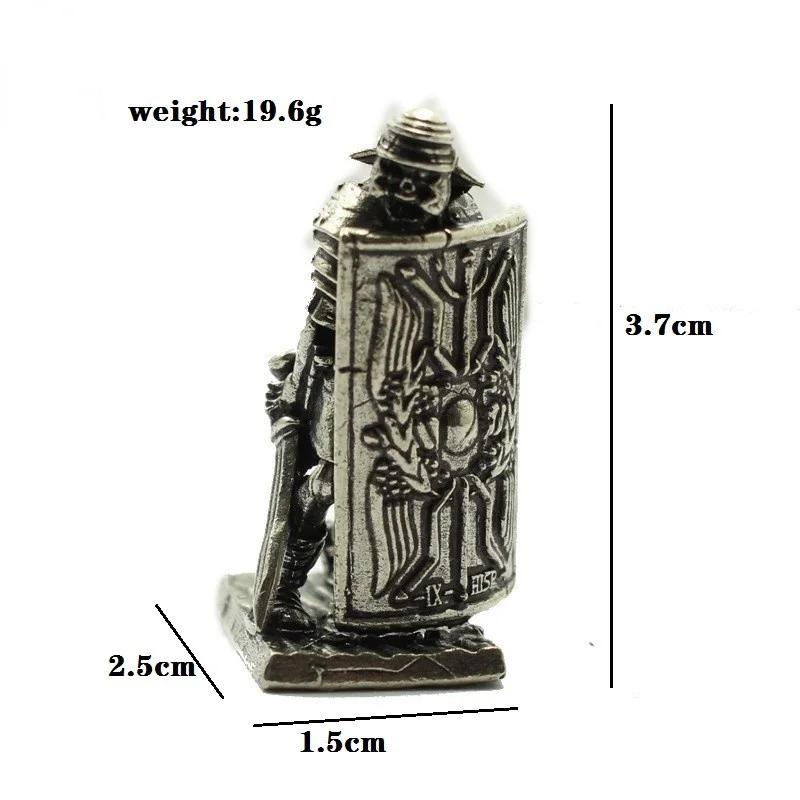 Metal Copper Lost Roman Legionnaire Archer Shield Soldiers Model Figurines Miniatures Car Decorations Toy Ornament Gift