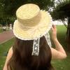 Bow Tulip Straw Hat Women's Summer French Fashion Sweet Versatile Seaside Beach Resort Sun Hat Tide