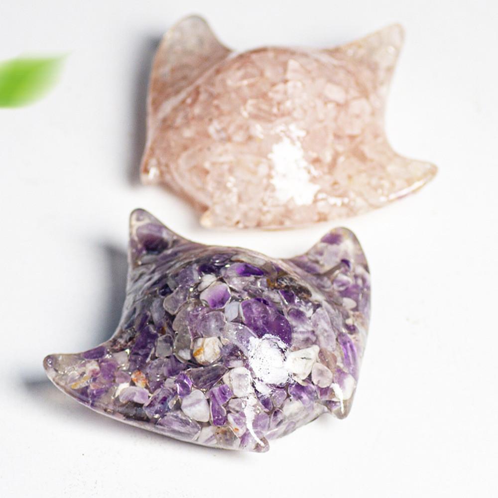 Natural Crystal Fish Resin Art Decor With Oceanic Animal Figurine For Office Desk Gifts