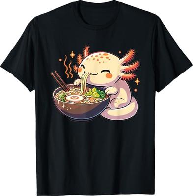 Niedlicher Axolotl isst Ramen-Nudeln Axolotls Ramen T-Shirt