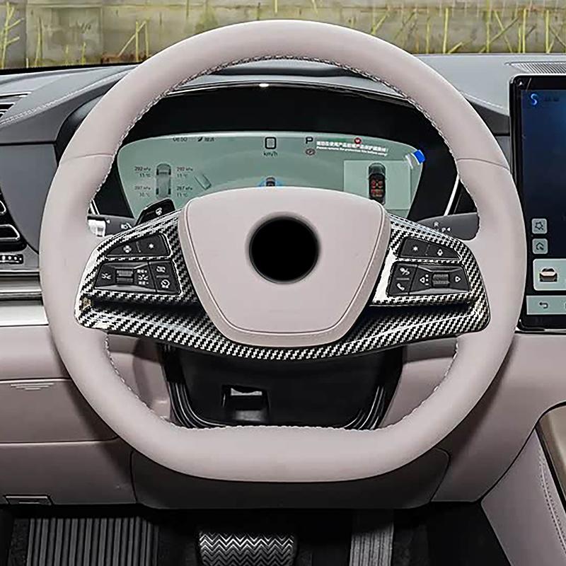 Car Styling Steering Wheel Frame Decoration Cover Trim For BYD Han Carbon Fiber Color Interior Accessories