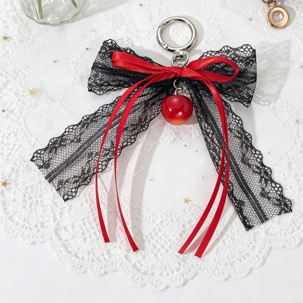 Exquisite Ornament Lace Bow Keychain Hollow Design Bag Pendant Ribbon Keyring Backpack Accessory