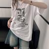 The Pink Men S overSized Logo Crack PrinTing T ShirT