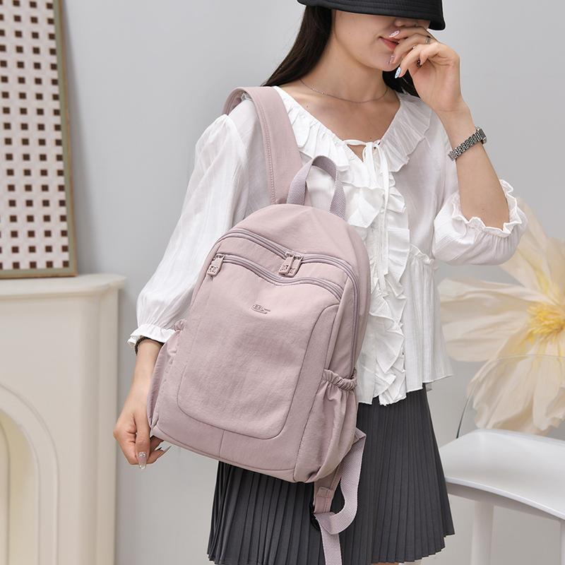Women's Nylon Backpack with Multiple Pockets Lightweight Waterproof Daypack for Travel School Work