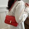 Pure Color Small Square Bag Women's Underarm Bag New Pattern Simple Commute Single Shoulder Handbag Trendy Bag