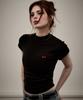 KITTY POTTERY Soft Half-Neck Cap Sleeve T-Shirt [Black]