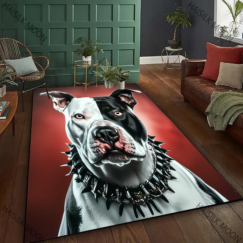 Nový ! APBT Americký Bully Pitbull Psi Tištěný Koberec, Obývací Pokoj Ložnice Kancelář Velkoplošné Koberce, Protiskluzová Strojově Pratelná Podložka