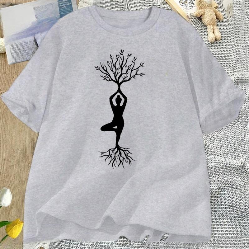 Yoga T Shirt WOMEN Female Namaste TShirt Yogi Yoga Lover Tshirt Casual Cotton Short Sleeve Round Neck Tee Shirt WOMEN Clothing