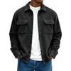 Men's Color Long Sleeve Casual Jacket with Lapel Collar and Pockets Relaxed Fit Fall Winter