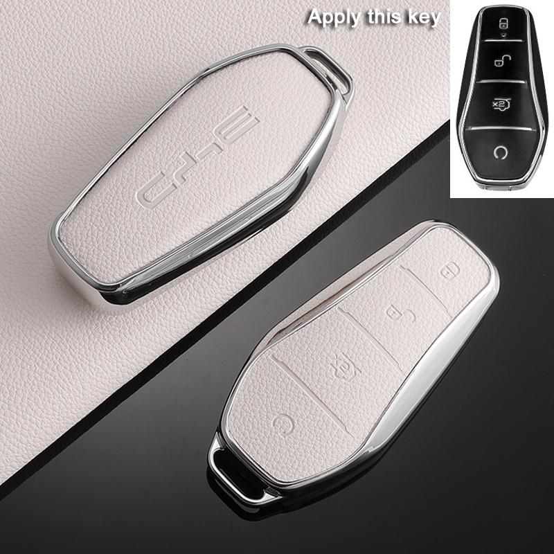 Car Key Case For BYD Yuan Plus ATTO 3 Song Han Pro Dmi Dolphin Seagull Seal U Leather Auto Accessories Keychain Key Cover Shell