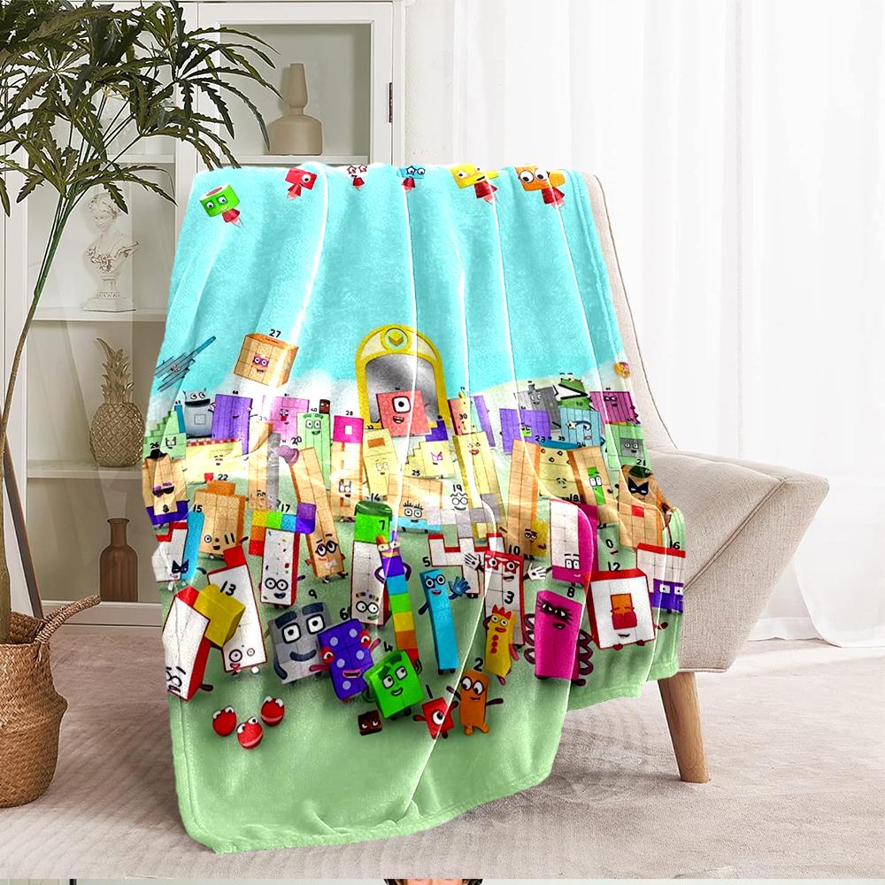 Coperta stampata a tema Numberblocks - Perfetta per divano, letto, viaggi e uso all'aperto | Lavabile in lavatrice, accogliente e resistente.