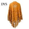 Classic Women Shawl Warm Fabric Solid Color Versatile Hollow Skin-friendly Tassels Hem Winter Scarf Comfortable Wrap Accessory