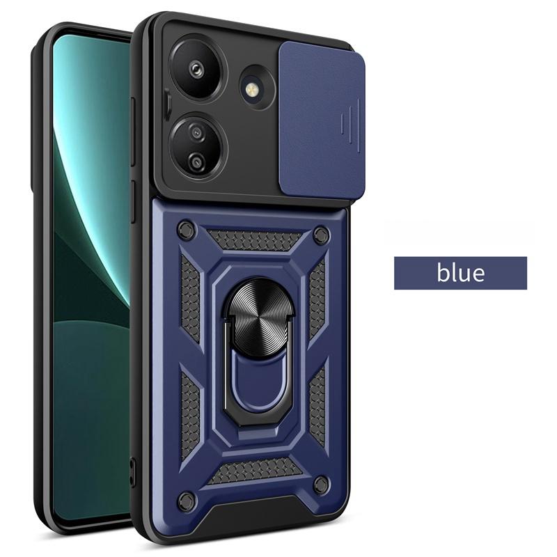 For Xiaomi Poco C65 Case Slide Camera Lens Armor Funda For Poxo Poko Pocco Little C65 C 65 4G Magnetic Holder Ring Protect Cover