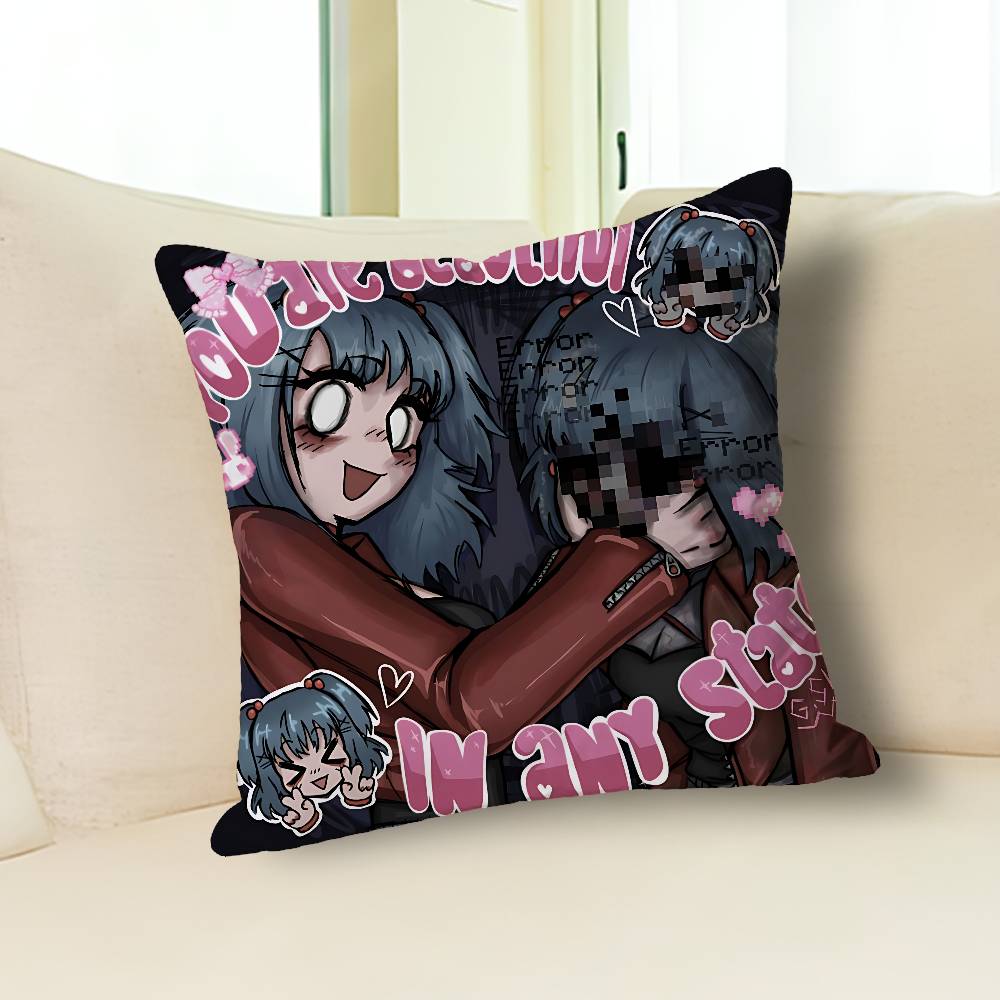 

Hot Horror L-Laceys Games Anime Celebrity Merchandise All-Match Printed Pillow Case Sofa Car Office Room Decoration Protector 30cmx30cm