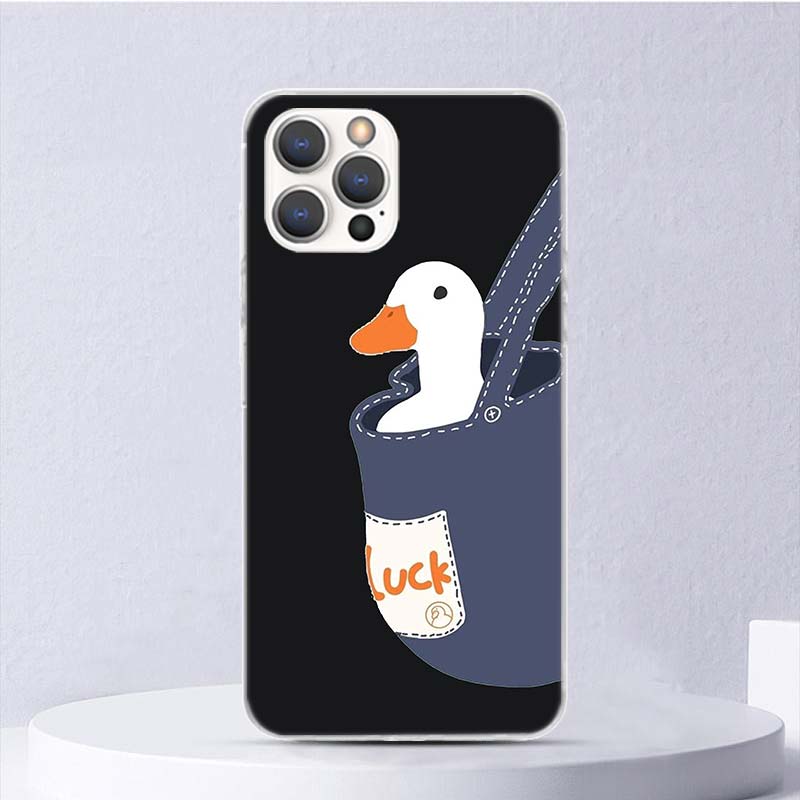 Cartoon Duck Goose Game Soft Case For iPhone 16 17 Air 16E 15 Plus 11 12 13 Mini 14 Pro Max Phone Cover Apple 7 8 SE Coque Funda
