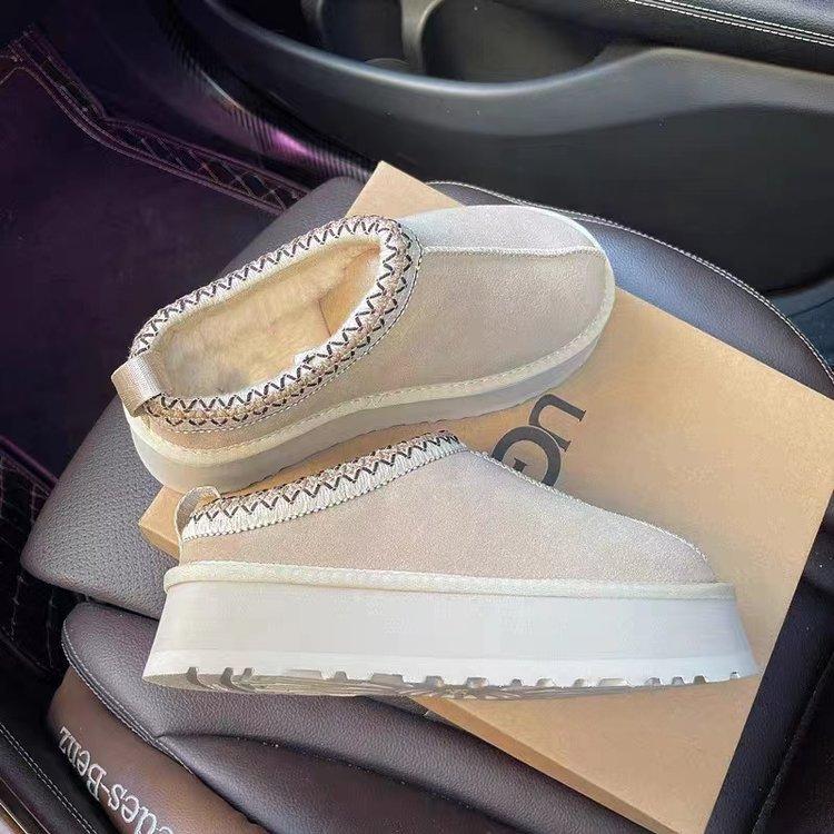 Snow boots women's shoes 2025 new autumn and winter velvet thickened warm bag head half drag thick-soled flat-bottomed cotton slippers women