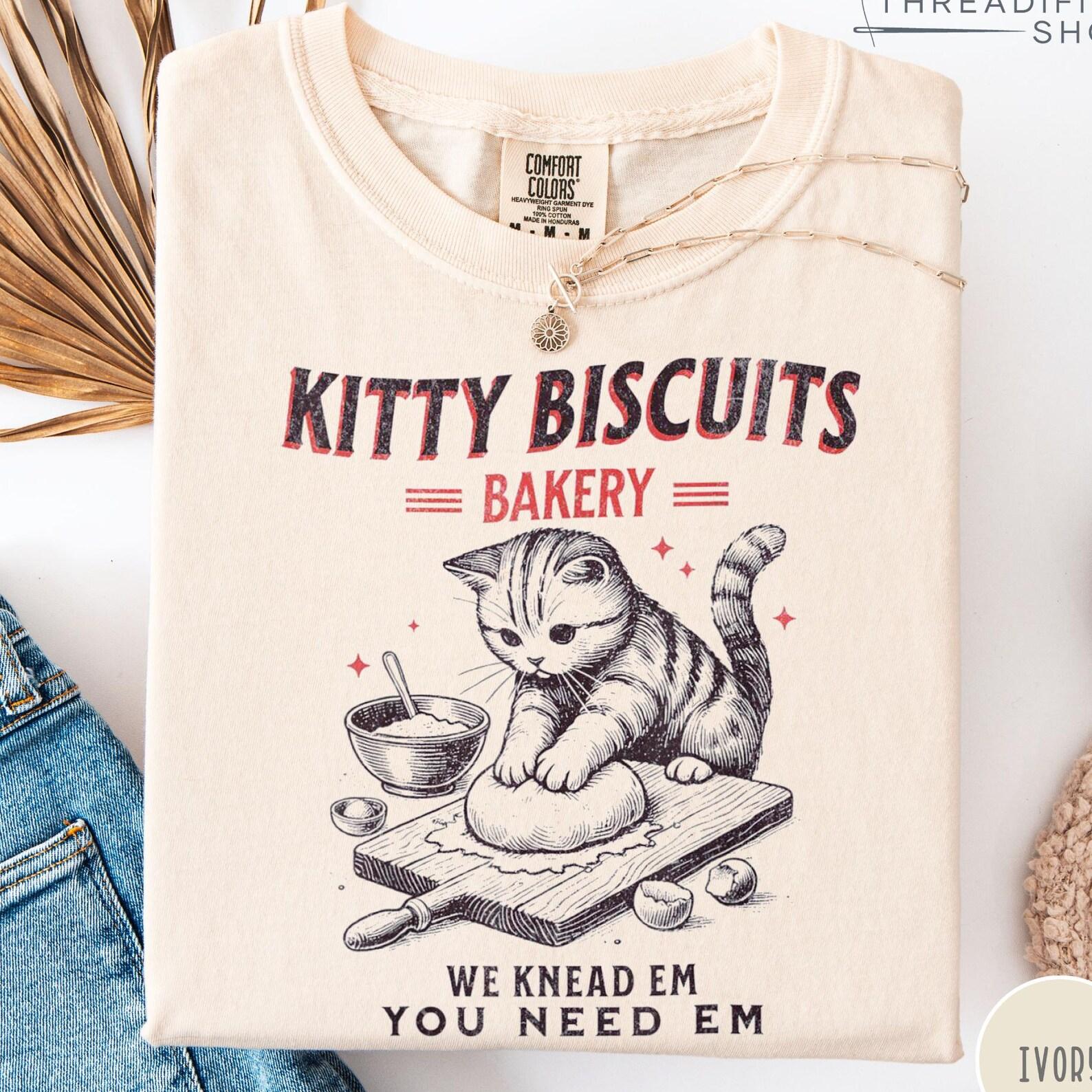 Comfort Colors Cat Biscuits Bakery Shirt, Funny Kitty Graphic Tee 3XL