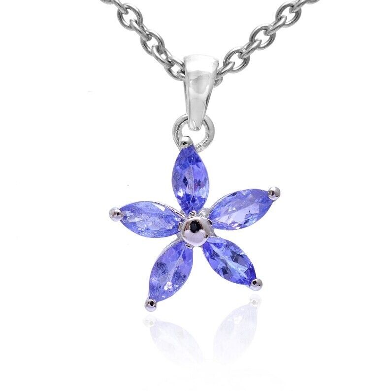 Natural Tanzanite Flower Pendant ~ AAA+ Fine Tanzanite Gemstone Handmade Pendent