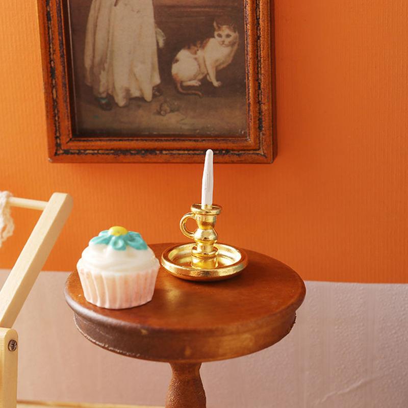 1:12 מחזיקי נרות מיניאטוריים לבית בובות דגמי נרות קישוט לבית צעצוע משחק דמיון לילדים אביזרים לבית בובות