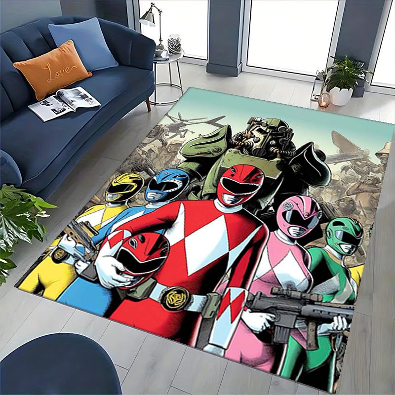 1 Stück Power Rangers Roter Ranger Stuhlmatte - Anime Cartoon Design, Rutschfeste Teppichmatte für Büro, Heimdekoration, Wohnzimmer, Schlafzimmer, Spielzimmer - Perfektes Geschenk