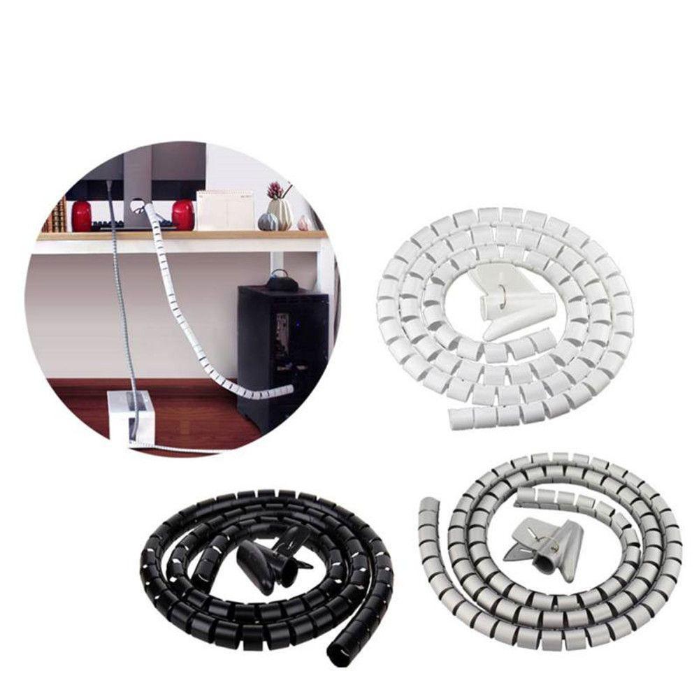 Practical Management  Wrap Clip Wire Organizer Cord Protector Cable Holder Flexible Spiral Tube