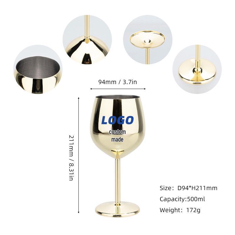Europäisches Luxus-Wein- und Champagnerglas aus Edelstahl
