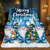 1pc Merry Christmas Gnomes Snow Forest Fleece Blanket Holiday Themed Soft Plush Throw Winter Gift for Family