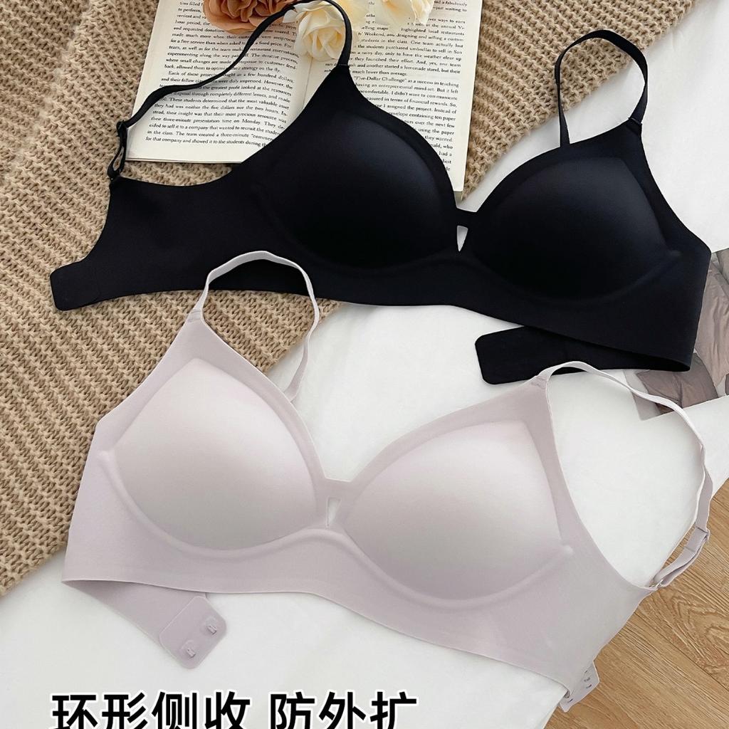 New small cup seamless underwear women's small breasts gather soft support bra summer thin no steel ring chest