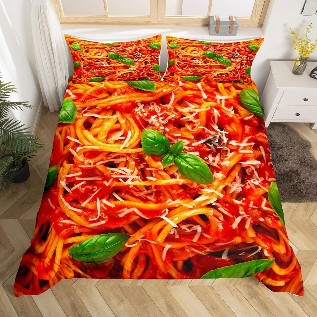 Sushi Duvet Cover Set Full QueenJapanese Food Bedding Set 3D Food Themed Bedspread Cover Realistic Food Room Decor Quilt Cover